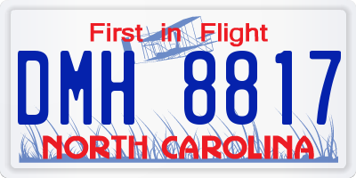 NC license plate DMH8817