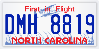 NC license plate DMH8819