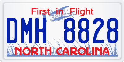NC license plate DMH8828