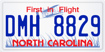 NC license plate DMH8829