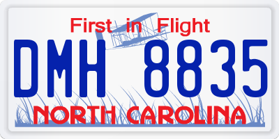 NC license plate DMH8835