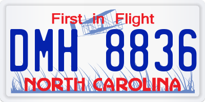 NC license plate DMH8836