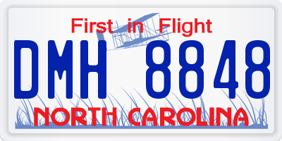 NC license plate DMH8848