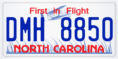 NC license plate DMH8850