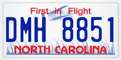 NC license plate DMH8851