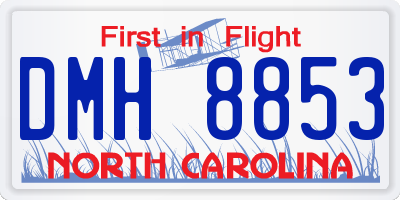 NC license plate DMH8853