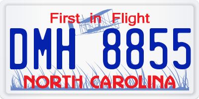 NC license plate DMH8855