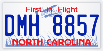 NC license plate DMH8857