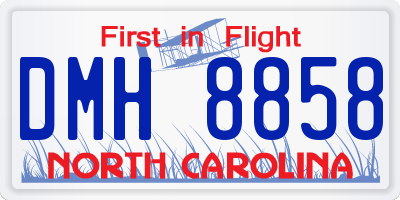 NC license plate DMH8858