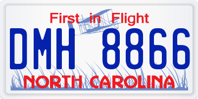 NC license plate DMH8866