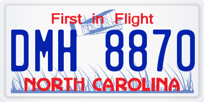 NC license plate DMH8870