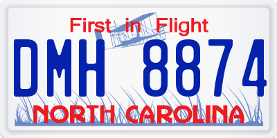 NC license plate DMH8874