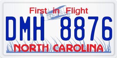 NC license plate DMH8876