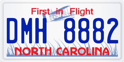 NC license plate DMH8882