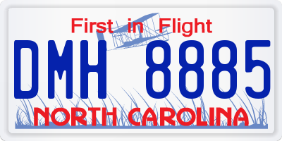 NC license plate DMH8885