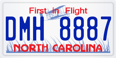 NC license plate DMH8887
