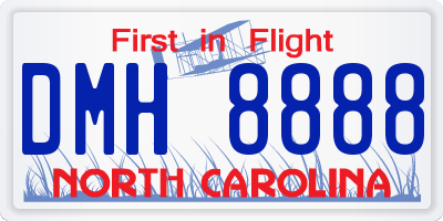 NC license plate DMH8888