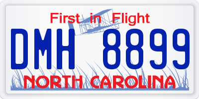 NC license plate DMH8899