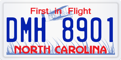 NC license plate DMH8901