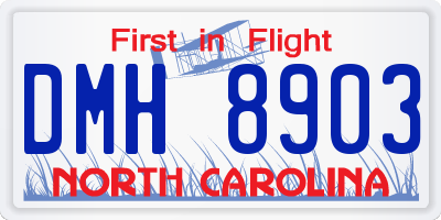 NC license plate DMH8903