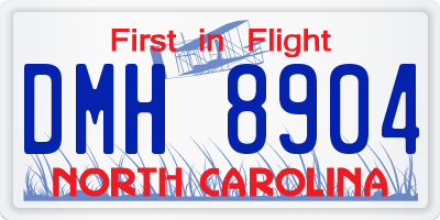 NC license plate DMH8904