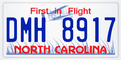 NC license plate DMH8917