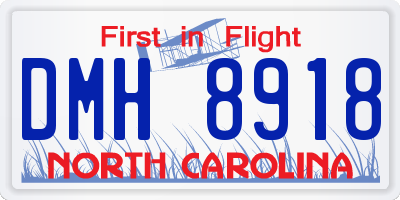 NC license plate DMH8918