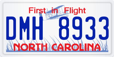 NC license plate DMH8933