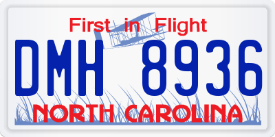 NC license plate DMH8936