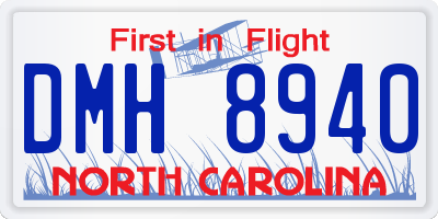 NC license plate DMH8940