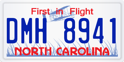 NC license plate DMH8941