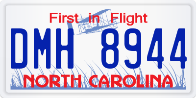 NC license plate DMH8944