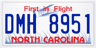 NC license plate DMH8951