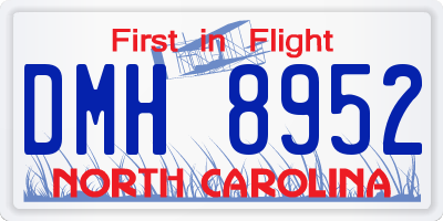 NC license plate DMH8952