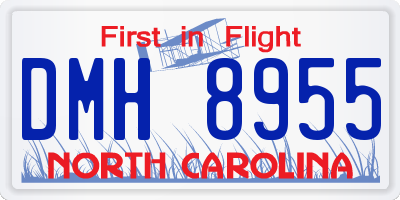 NC license plate DMH8955