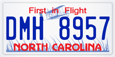 NC license plate DMH8957