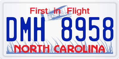 NC license plate DMH8958