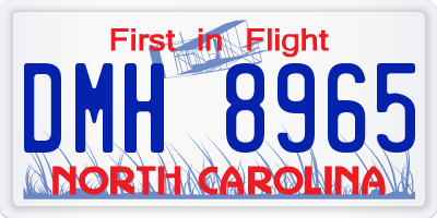 NC license plate DMH8965