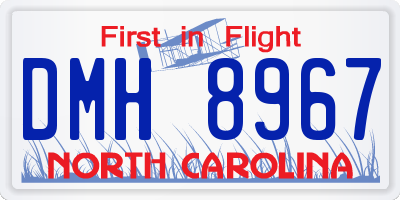 NC license plate DMH8967