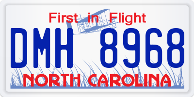 NC license plate DMH8968