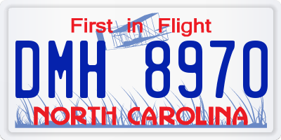 NC license plate DMH8970