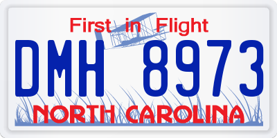 NC license plate DMH8973