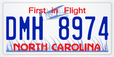 NC license plate DMH8974