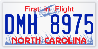 NC license plate DMH8975