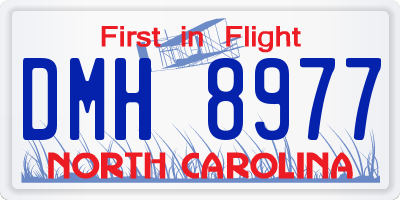 NC license plate DMH8977