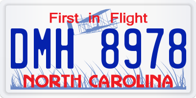 NC license plate DMH8978