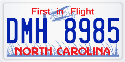 NC license plate DMH8985