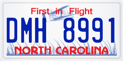 NC license plate DMH8991