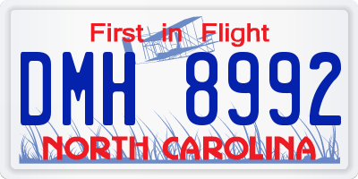NC license plate DMH8992