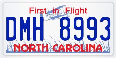 NC license plate DMH8993